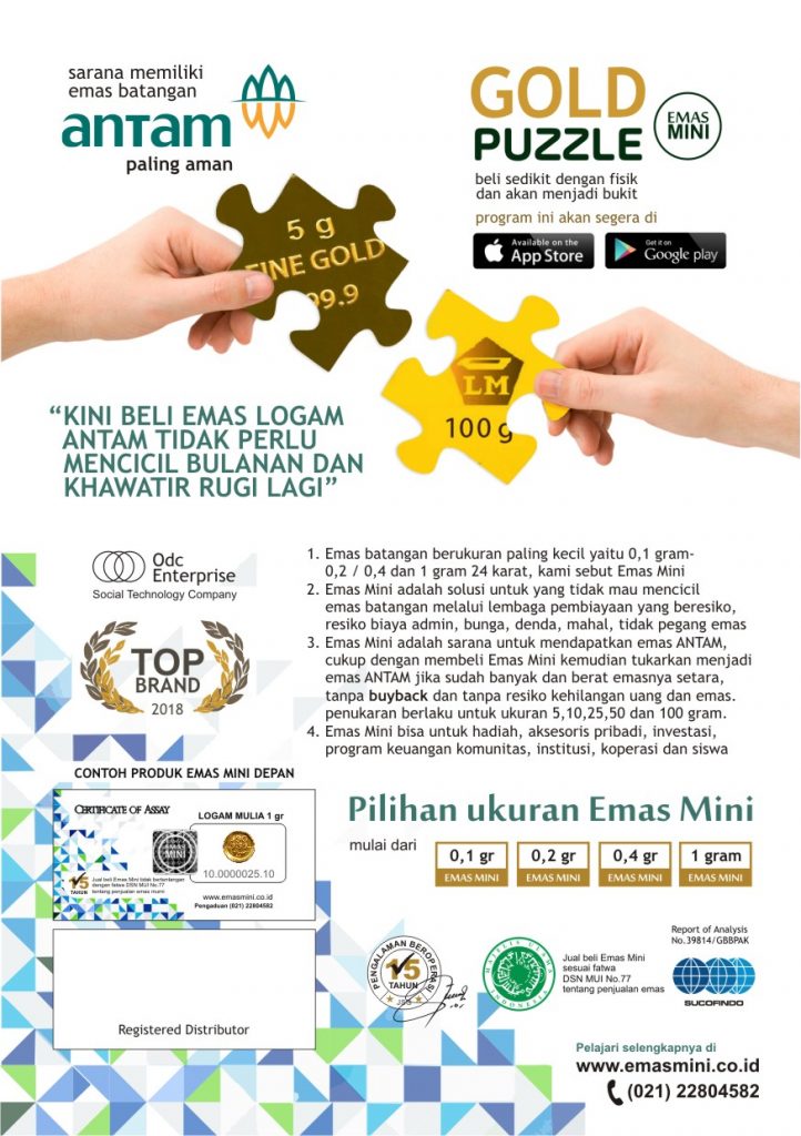 Brosur Gold Puzzle Emas Mini